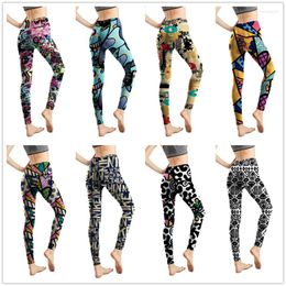 Women's Leggings Trendy Milk Silk Printed With Abstract Letters And Cropped Pants For Women's Outerwear Floral