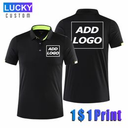 Men's Polos Quick-drying Sports Polo Shirt Custom Design Company Brand /Print Embroidery Breathable Lapel Short Sleeve Classic 4xl 230428