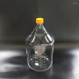 Reagent Bottle With Yellow Screw Cover Borosilicate Glass 3.3 Capacity 10000ml Graduation Sample Vials Plastic Lid