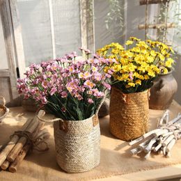 Decorative Flowers 10pcs/lot 15 Heads PE Artificial Small Daisy Chrysanthemum For Home Decoration Wedding Road Lead Display Fake
