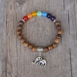 Charm Bracelets Handmade Original Wood Beads Mala Chakra Bracelet Buddhism Seven Yoga Healing Strand For Women Men