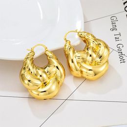 Hoop Earrings & Huggie Women Basket Bag Pattern 24K Gold Plated Copper Fashion Jewelry For Bridal Weeding Party AccessoriesHoop