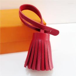 Keychains Handmade Luxury Leather Tassel For Handbag Mini Bag Charms Accessories Decoration Porte Clef Women's Gift Bulk