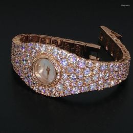 Wristwatches Luxury Melissa Lady Women's Watch Elegant Full Rhinestone CZ Fashion Hours Dress Bangle Crystal Clock Girl Birthday Gift