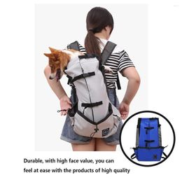 Dog Car Seat Covers Universal Pet Carrying Backpacking Large Capacity Animal Rucksack Adjustable Knapsack Mesh Cloth Pets Supplies Blue M