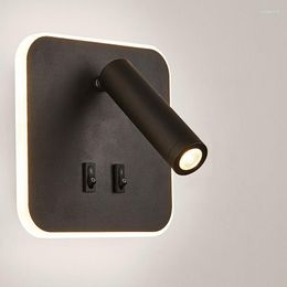 Wall Lamps Nordic LED Lights With Switch Rotatable Lamp El Bedroom Bedside Study Reading Sconce Aluminum Indoor