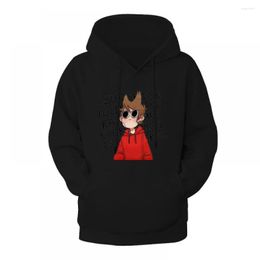 Men's Hoodies Eddsworld Tord Black Anime Hip Hop Printed Pullover Hoddies Sweatshirt Streetwear For 10-15yr Old Small