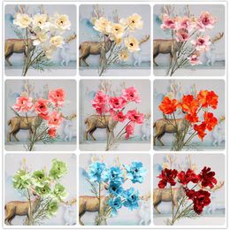 Decorative Flowers 1pc 6heads Peony Artificial Silk Flower Branch For Home Display Wedding Party Hall Decoration Floral Arrangement Material
