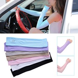Knee Pads 1pair Women Anti-UV Driving Arm Sleeves Sun Protection Covers Ladies Running Riding Outdoor Sports Ice Silk Block