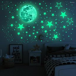 Wallpapers Luminous Moon Glowing Star Dot 435pcs Fluorescent Sticker
