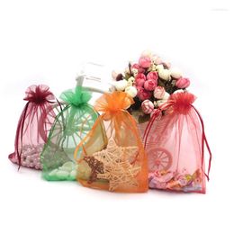 Jewellery Pouches 50Pcs/Lot 13x18cm Organza Bags Packaging Gift 23colors Wedding Candy Bag Drawstring For Orders Customised