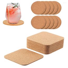 Table Mats Cork 5/10/20 PCS Cup Coasters Tea Coffee Mug Drinks Holder For Kitchen Natural Wooden Mat Tableware Round Drink