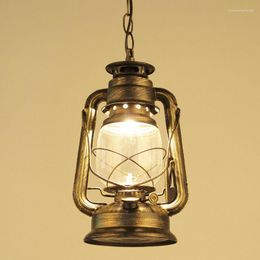Chandeliers Antique Retro Classic Kerosene Lantern Pendant Lamp Hanging Emergency Decor Lighting Fixture LED Suspension Lamps PA0310