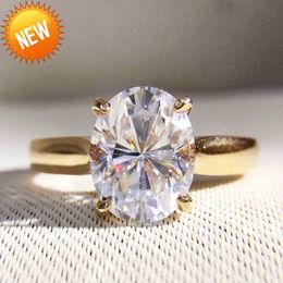 Gorgeous 1 Carat DF Color Lab Cultivated Oval moissanite Diamond Solitaire Engagement Ring 14K 585 Rose Gold