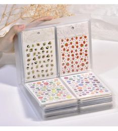 Nail Art Kits 80Slots Storage Book For Stickers Collecting Tools Fruit Pattern Clear Organiser Water Decal Display Shelves