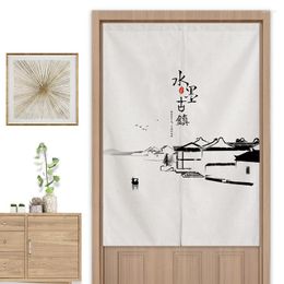 Curtain Chinese Style Door Ink Landscape Decorative Partition Living Room Bedroom Half Feng Shui