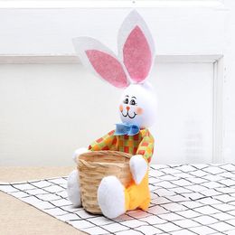 Gift Wrap Cartoon Easter Design Storage Bamboo Basket Resin Craft Micro Landscapes Candy Egg Organiser Hunt