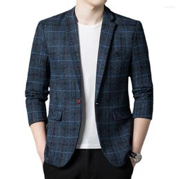Men's Suits Suit Blazer Cheque Pattern Single-breasted Formal Bussiness Casual Jacket Prom Tuxedos Wedding Groomsmen Outwear