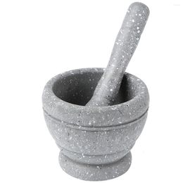 Storage Bottles Small Mortar Pestle Kitchen Hand Grinder Tools Manual Container Bowl Household Mash Molcajete