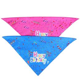 Cat Collars & Leads Happy Birthday Pet Triangular Bandana Saliva Towel Christmas Plaid Triangle Scarf Napkin Meal Towels For Dogs Cats Puppy