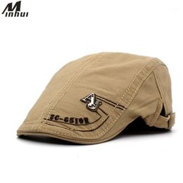 Berets Minhui 2023 Cotton Men Beret Hats Fashion Letters Casquette Flat Caps For Adjustable Male Casual Hat