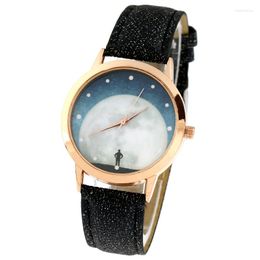 Wristwatches Gnova Platinum Watch Women Stars Milk Way Pu Leather Quartz Wristwatch Woman Fashion Casual Geneva Style Reloj Dama