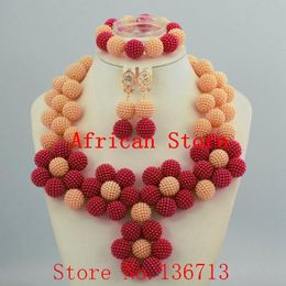 Necklace Earrings Set & Bridal Teal Green Nigerian Wedding African Beads Crystal Women 920-5