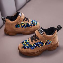 Sneakers Children Casual Shoes Toddler Boys Girls Plus Velvet Warm Autumn And Winter For Kids 1-9 Years Old