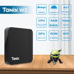 20pcs Tanix W2 Android 11 TV Box Amlogic S905W2 Quad Core 4GB 64GB 32GB 16GB 2.4G 5G Dual Wifi Bluetooth 4.0 AV1