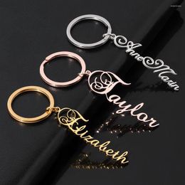 Chains Personalised Customised Keychains Stainless Steel Name Nameplate Sculptures Key Rings Women Men Unique Valentine Gifts Drop Ship