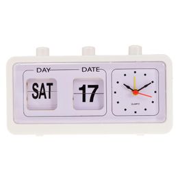 Clocks Accessories Other & Vintage Retro Quartz Alarm Clock Flip Calendar Display For Home Improvement