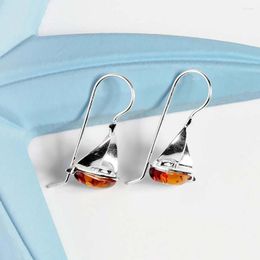 Dangle Earrings Sailboat Ship Shape Stone Jewellery For Women Fashion Creative Party Gift Piercing Eardrop Wedding Accessories