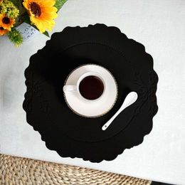 Table Mats High-end Mat Non-Slip Placemat Flower Edge Skid-resistant Lightweight Cup Pad Anti-scald