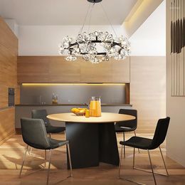 Pendant Lamps Nordic Led Chandelier Circular Flower Bouquet Dandelion Design Postmodern Living Room Bedroom Crystal Ring G4 Lamp