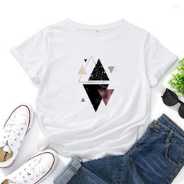 Women's T Shirts Geometric Patterns Tee Shirt Femme Printing Round Neck Women Fashion Personalised Woman Tshirts