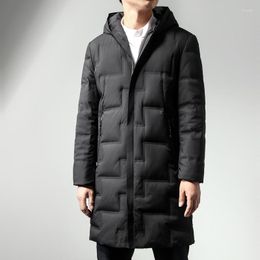 Men's Down 2023 Fashion Is Really Long Men Coat White Duck Seamless Rubber Padded Jacket W627