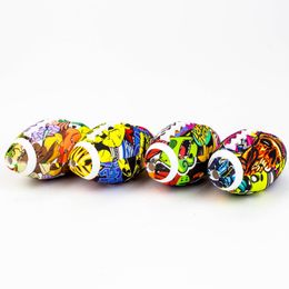 Colourful Silicone Pipes Football Style Glass Nineholes Singlehole Philtre Bowl Portable Dry Herb Tobacco Cigarette Holder Hookah Waterpipe Bong Smoking Tube DHL