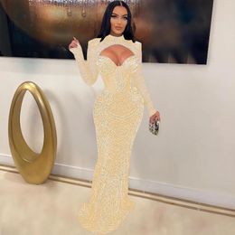 Casual Dresses 2023 Summer Product Women's Clothes Sexy Mesh Rhinestone Sheer Long Sleeve Ladies' Dress