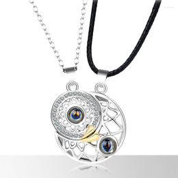 Pendant Necklaces 2PC Sun Moon Guard Couple Necklace Fashion Jewellery For Women And Men Valentine's Day Thanksgiving Gift
