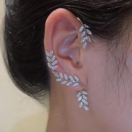 Hoop Earrings Silver Plated Leaf Butterfly Clip For Women Ear Clips Without Piercing Sparkling Zirconia Cuff 2023 Fashion Jewellery