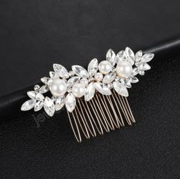 Rhinestone Pearl Hair Combs Clips Bridal Wedding Jewelry Hair Accessories for Bride Bridesmaid Handmade Hair Tiaras Decorations