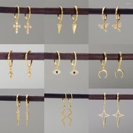 Dangle Earrings Simple Turkish Eyes Snake Cross Zircon Hoops For Women Ladeis Wedding Party Jewellery