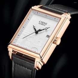 Wristwatches Luxury Dress Watch Men Miyota 9015 Automatic Self-Wind Mechanical Top Brand Rectangle Business 2023 CIRNI