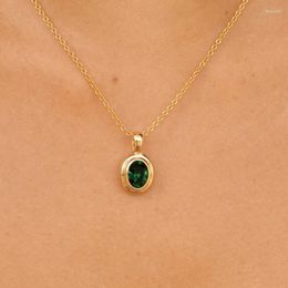 Pendant Necklaces Jewelry Stainless Steel Necklace Green Red Pink Necklace316 Plated Ladies NecklacePendant