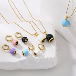 Necklace Earrings Set HECHENG Enamel Bell Pendant For Women Jewellery Girls Sweet Cute Accrssories Wholesale Drop