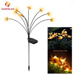 Solar Garden Light Butterfly Lights Decor Bee Firefly Swaying Waterproof Gifts For Mom Women Yard Patio Lawn