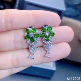 Dangle Earrings KJJEAXCMY Fine Jewellery 925 Sterling Silver Inlaid Natural Diopside Female Ear Studs Lovely Support Detection