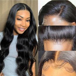 Lace Wigs Transparent 13x4 Front Human Hair PrePlucked Glueless 4x4150 Brazilian Body Wave Closure Wig With Baby Remy