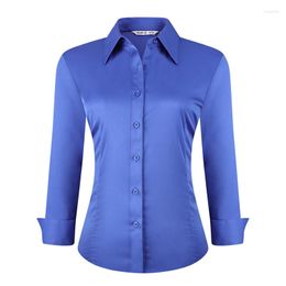 Women's Blouses SPING SEAON Women's Buttom Down Shirt Long Sleeve Regular Fit Basic Ladies Tops Strecthy Work Blouse OL Style Blusas