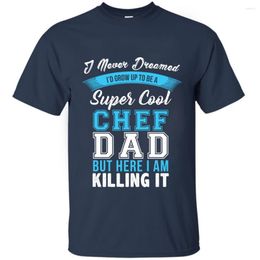 Men's T Shirts 2023 Summer Fashion "Super Cool Chef Dad" Printed T-shirt Comfortable Breathable Cotton